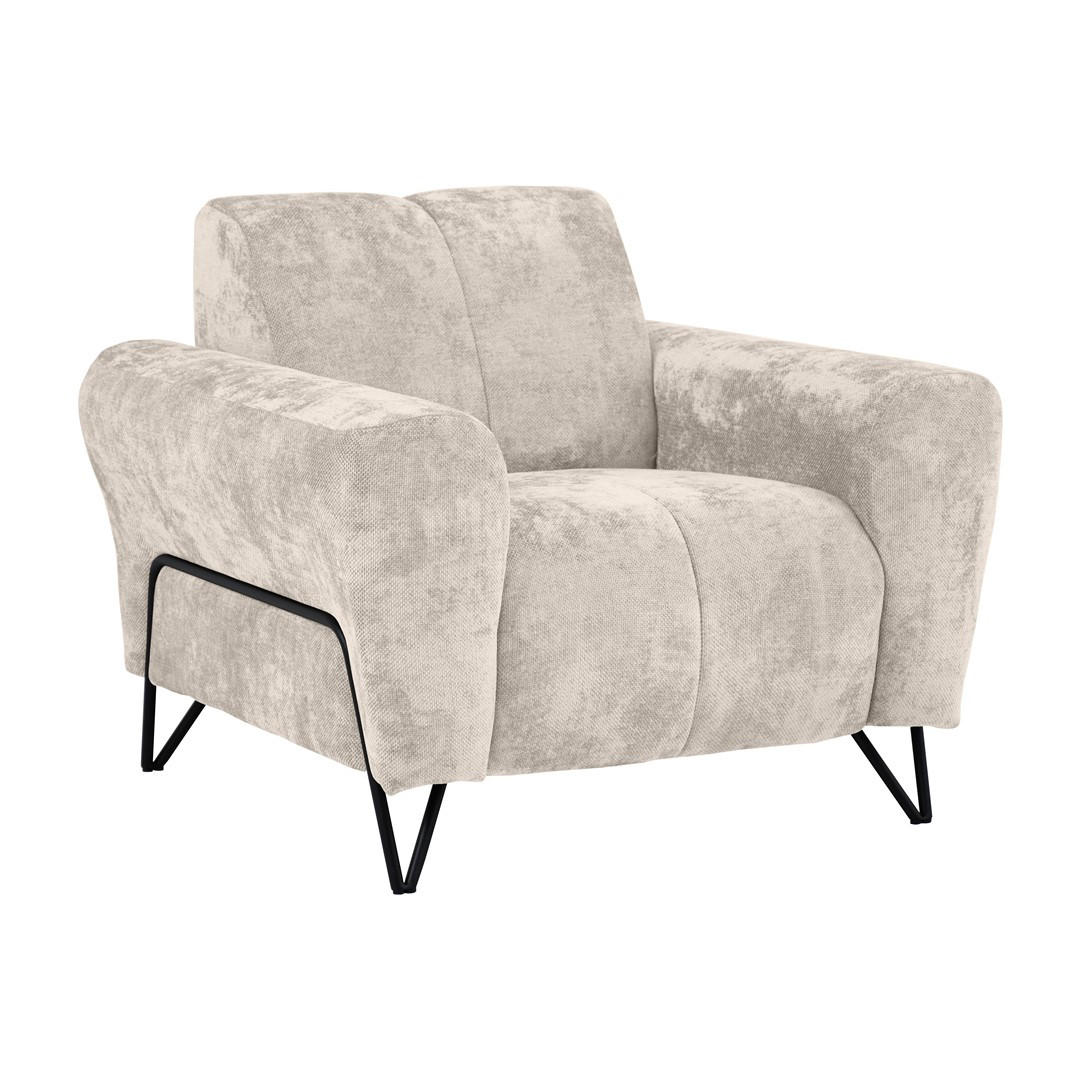 RELAXSESSEL Volare mit Metallbeinen beige - Beige/Schwarz, Textil/Metall (100/83/98cm) - Beautysofa
