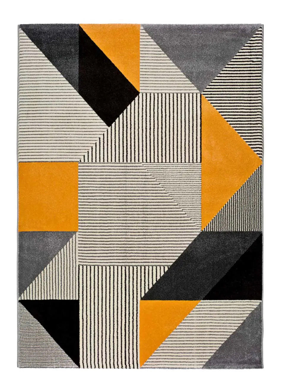 Atticgo Webteppich Grau, Dunkelgelb 160x230 cm