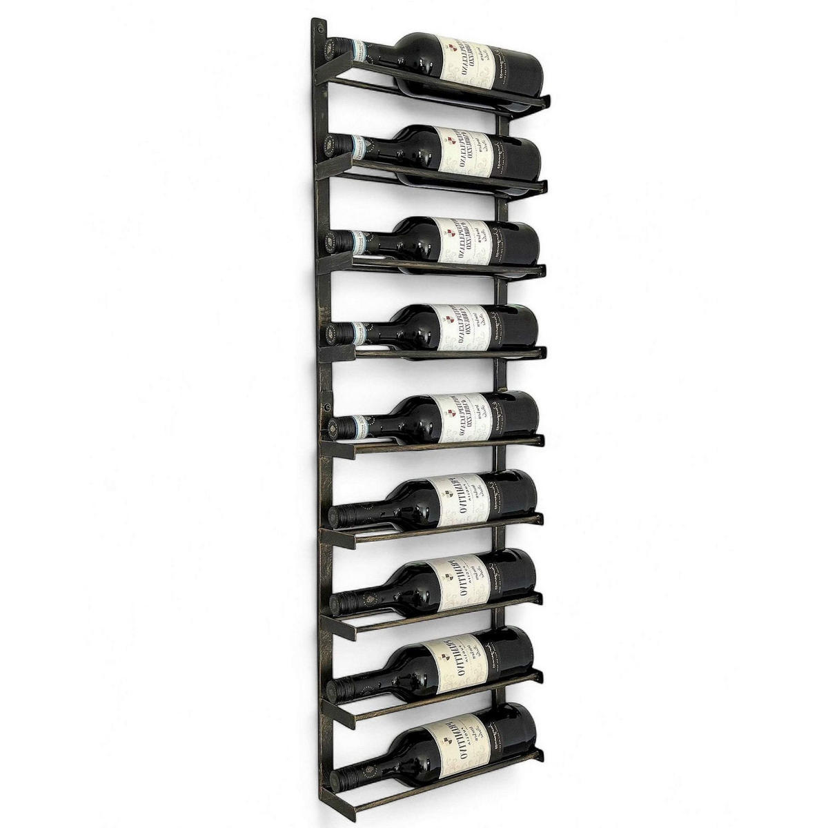 WEINREGAL Metall Wand Schwarz Modern - Schwarz, Metall (31.5/97/9cm) - DanDiBo