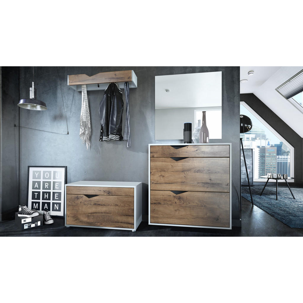 Thumbnail - Vladon Garderobe, Alteiche, Holzwerkstoff, 190x185x33 cm, Garderobe, Garderoben-Sets & Serien, Garderoben-Sets