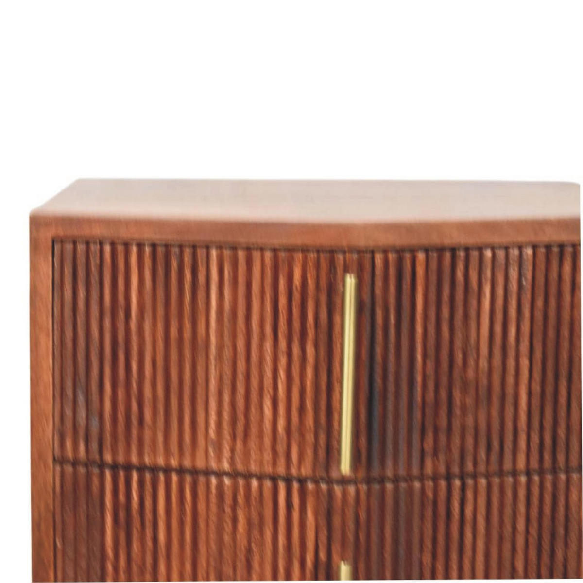 NACHTTISCH mit Amber-Eichen-Finish, 2 Schubladen, T-Bar-Griffe, geröstetes Braun - Braun, Holz (42/55/40cm) - Artisan Furniture