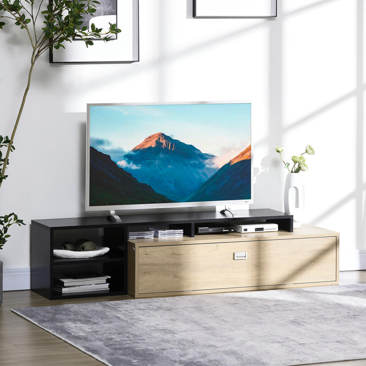 TV-MÖBEL Multicolor 1 Stück - Multicolor, Holzwerkstoff (163/38/40cm) - GiPP