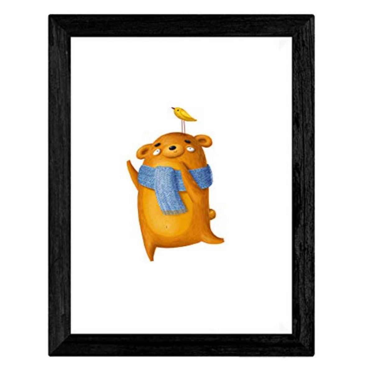 POSTER Set mit 4 Bärenblättern A3 Schwarzer Rahmen - Schwarz, Papier (29.7/3cm) - Nacnic