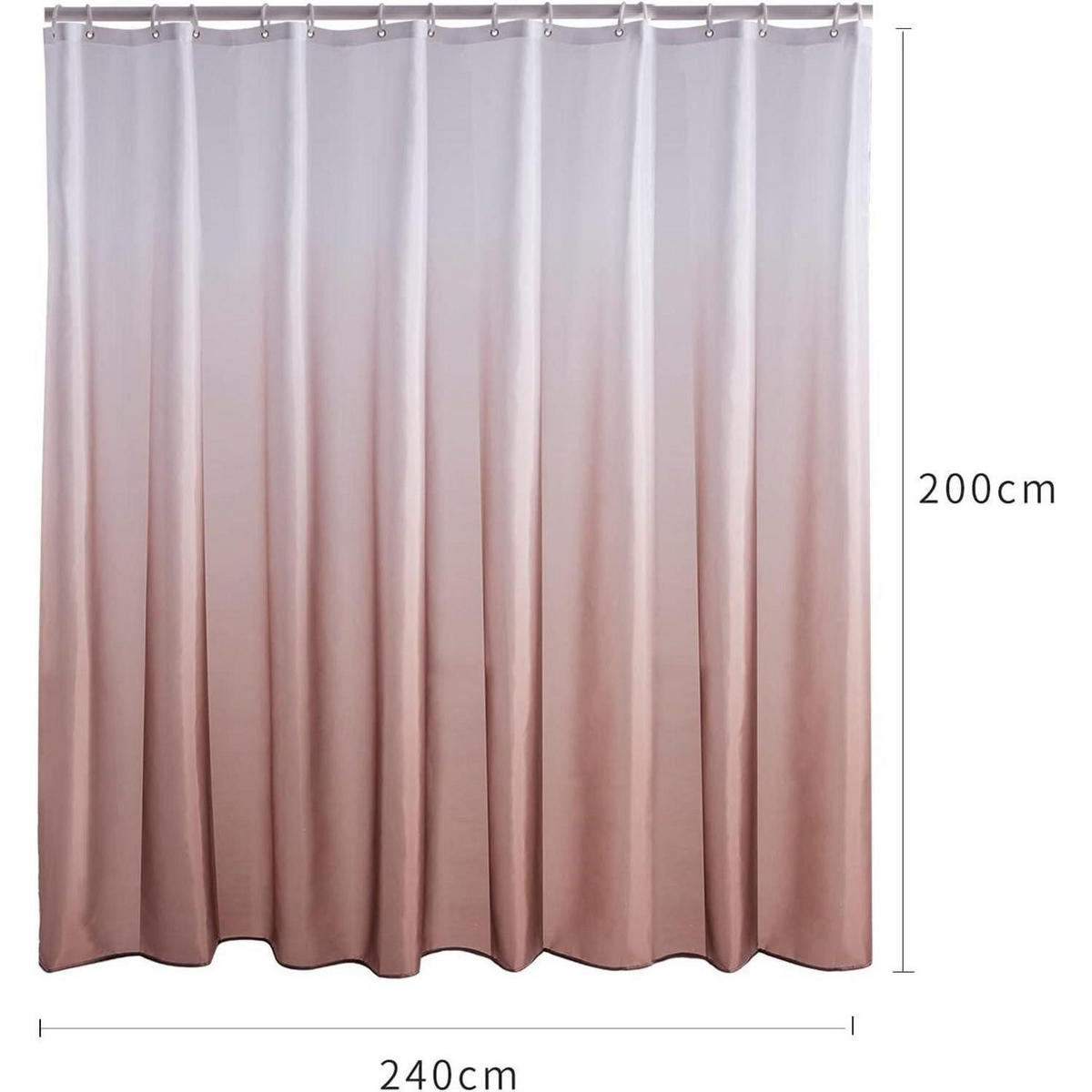 DUSCHVORHANG Stoff Taupe 240 x 200 cm - Beige, Textil (200/240cm)