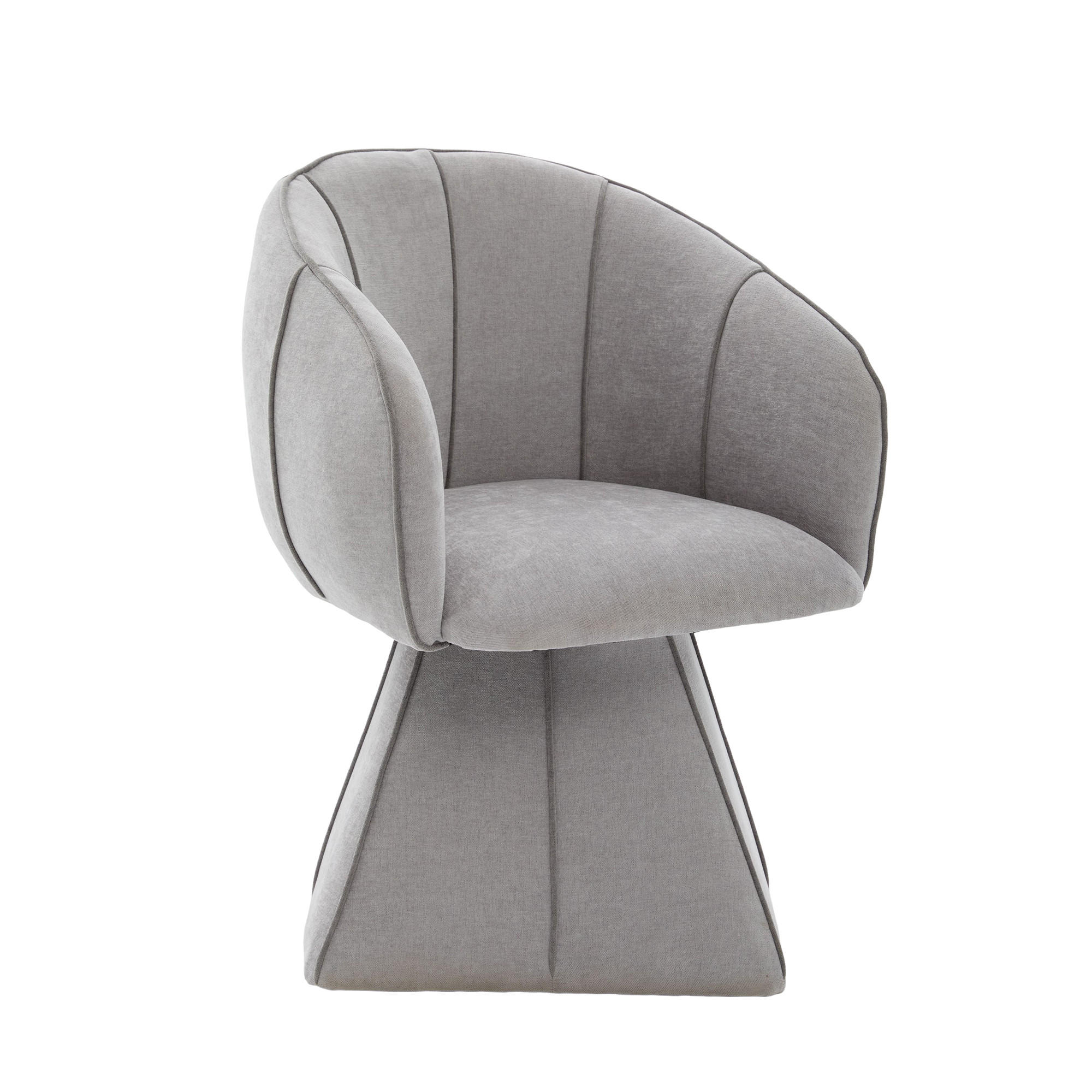 DREHSESSEL Chenille Stoff 360° Drehbar Polstersessel Loungesessel, Grau - Grau, Textil (56/74.5/54cm) - LVHOM
