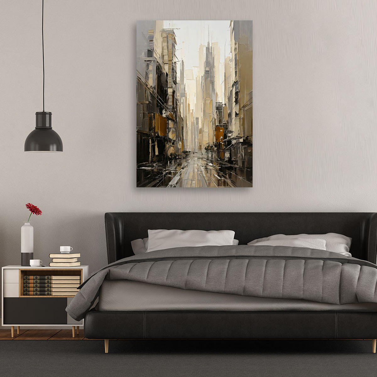 LEINWANDBILD Abstraktion 70x100cm - Beige, Textil (70/100cm) - Feeby