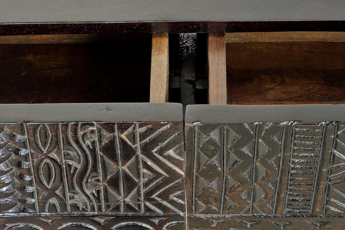 KONSOLE aus Mangoholz und mit Metallbeinen - Dunkelbraun, Holz (120/76/30cm) - Giner y Colomer