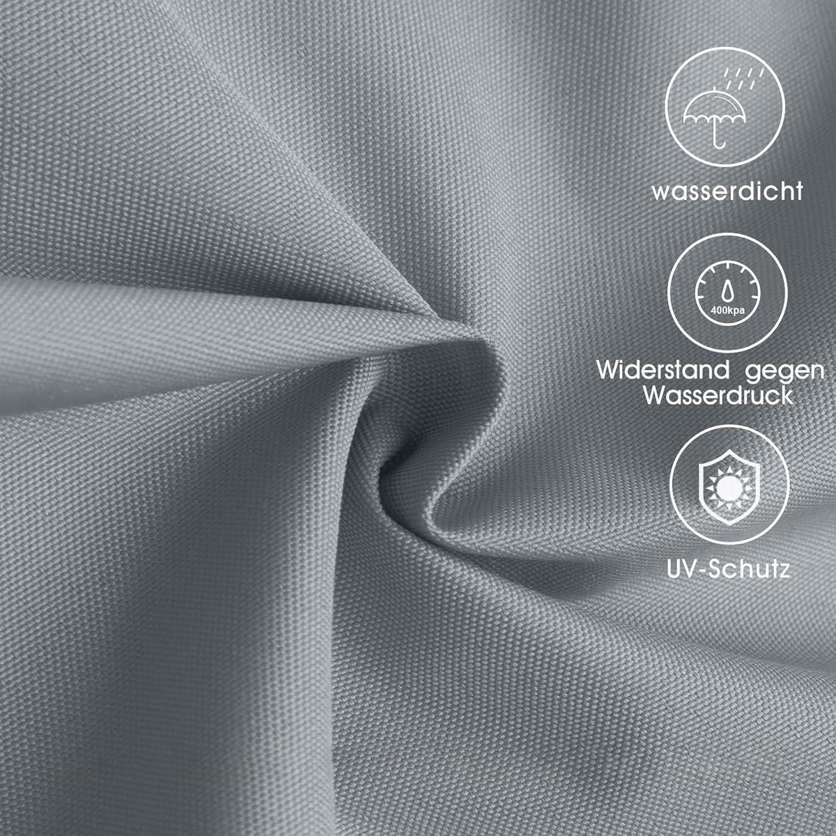 SONNENSEGEL Dreieckig 300 x 300 x 425 cm Hellgrau Wasserdicht - Grau, Textil (20/35cm)