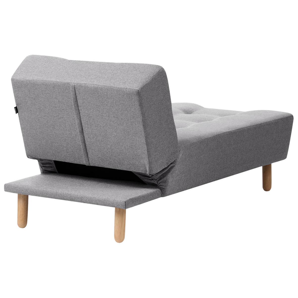 CHAISELONGUE Stoff Grau Alsten - Dunkelgrau/Braun, Textil (163/80/75cm) - Beliani