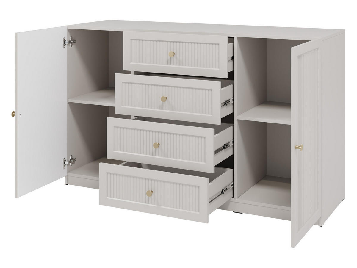 SIDEBOARD Ferena 2D4SZ - Kaschmir/Goldfarben, Holzwerkstoff/Kunststoff (150/92/49cm) - MIRJAN24
