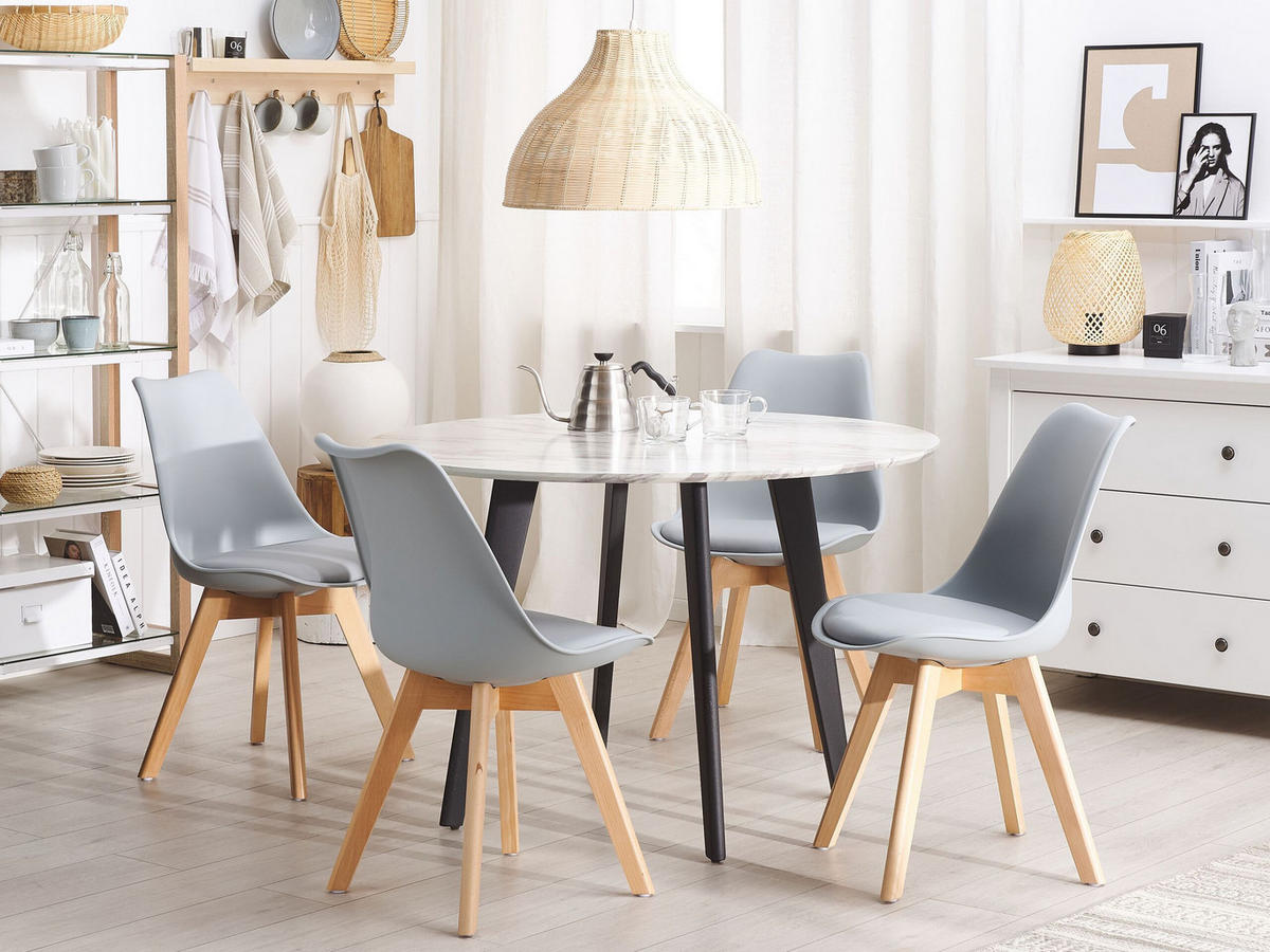 ARBEITSHOCKER 2er-Set Kunststoff Grau Dakota II - Grau, Holz/Kunststoff (47/84/43cm) - Beliani