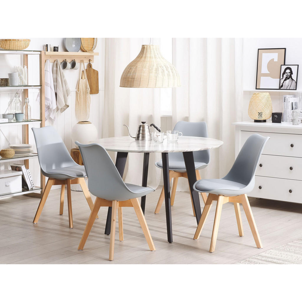Thumbnail - Beliani Arbeitshocker, Grau, Textil, 1-Sitzer, 47x84x43 cm, Esszimmer, Stühle, Esszimmerstühle, Vierfußstühle