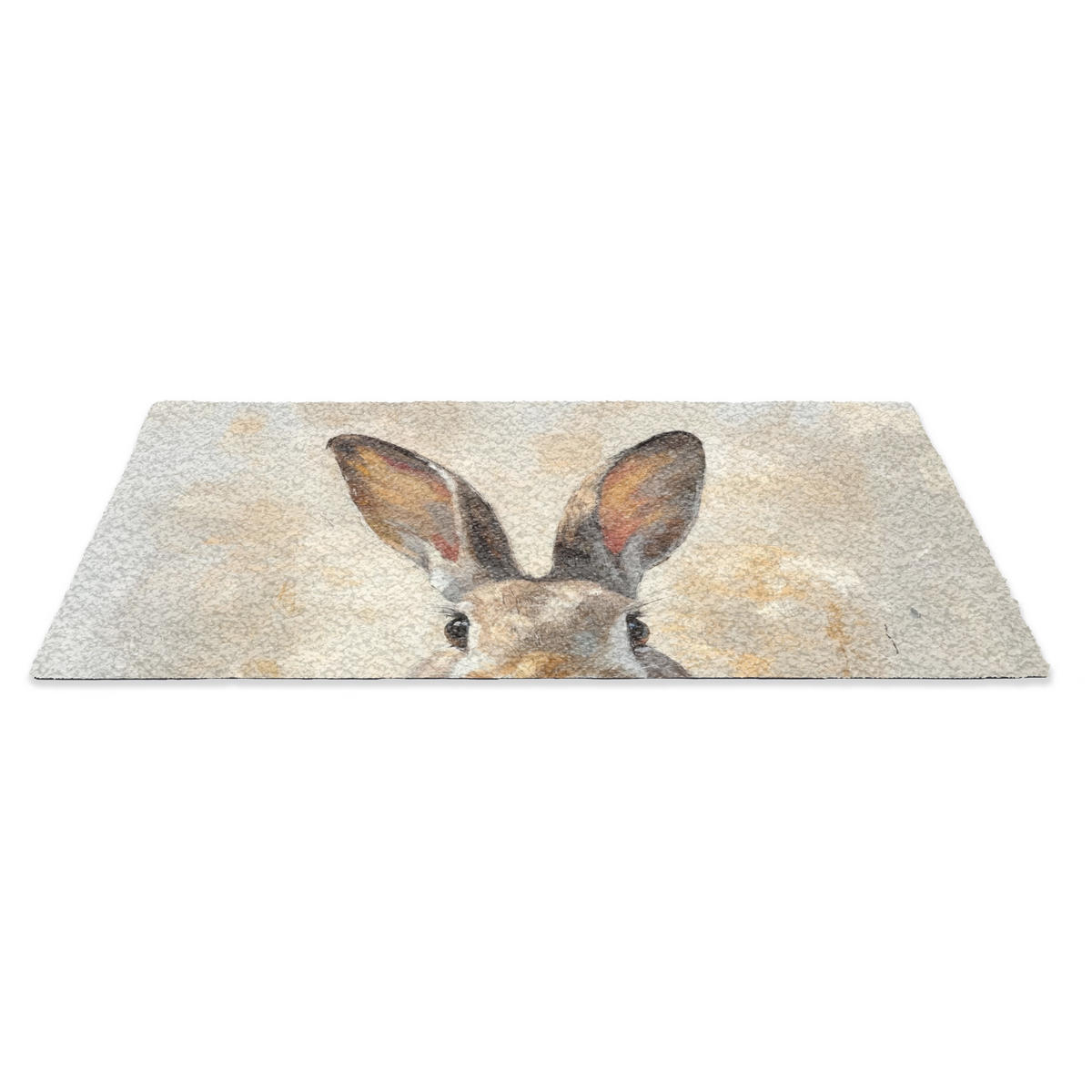 FUSSMATTE Hase - Ohren - Braun 90x60 cm - Beige, Kunststoff (60/90cm) - MuchoWow