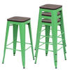 BARHOCKER Grün 4er-Set - Grün, Holz (42/76/42cm) - MCW