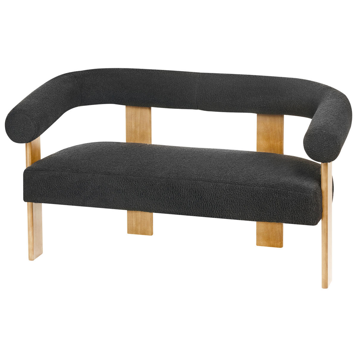 SADA POHOVEK Bouclé Černá/Světle hnědá Ilbro - černá/hnědá, textil (138/76/68cm) - Beliani