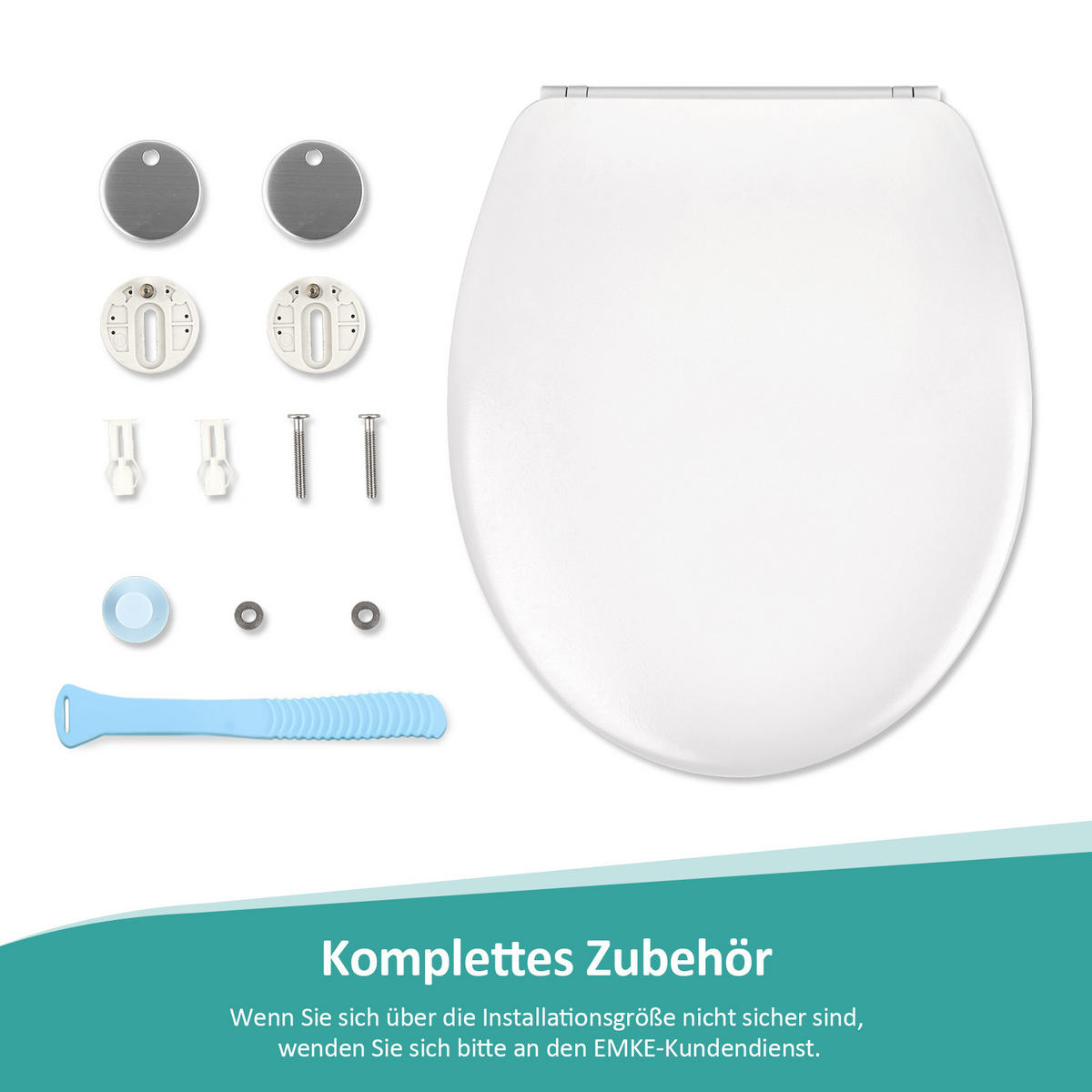 WC-SITZ Weiß 150KG - Weiß, Kunststoff (37.2/5.1/44.2cm) - EMKE