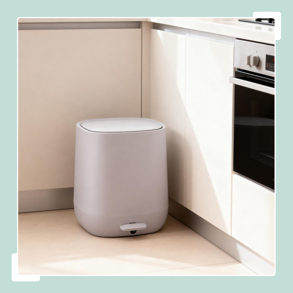 BAD-MÜLLEIMER - Grau, Kunststoff/Metall (21.5/25/21.5cm) - Relaxdays