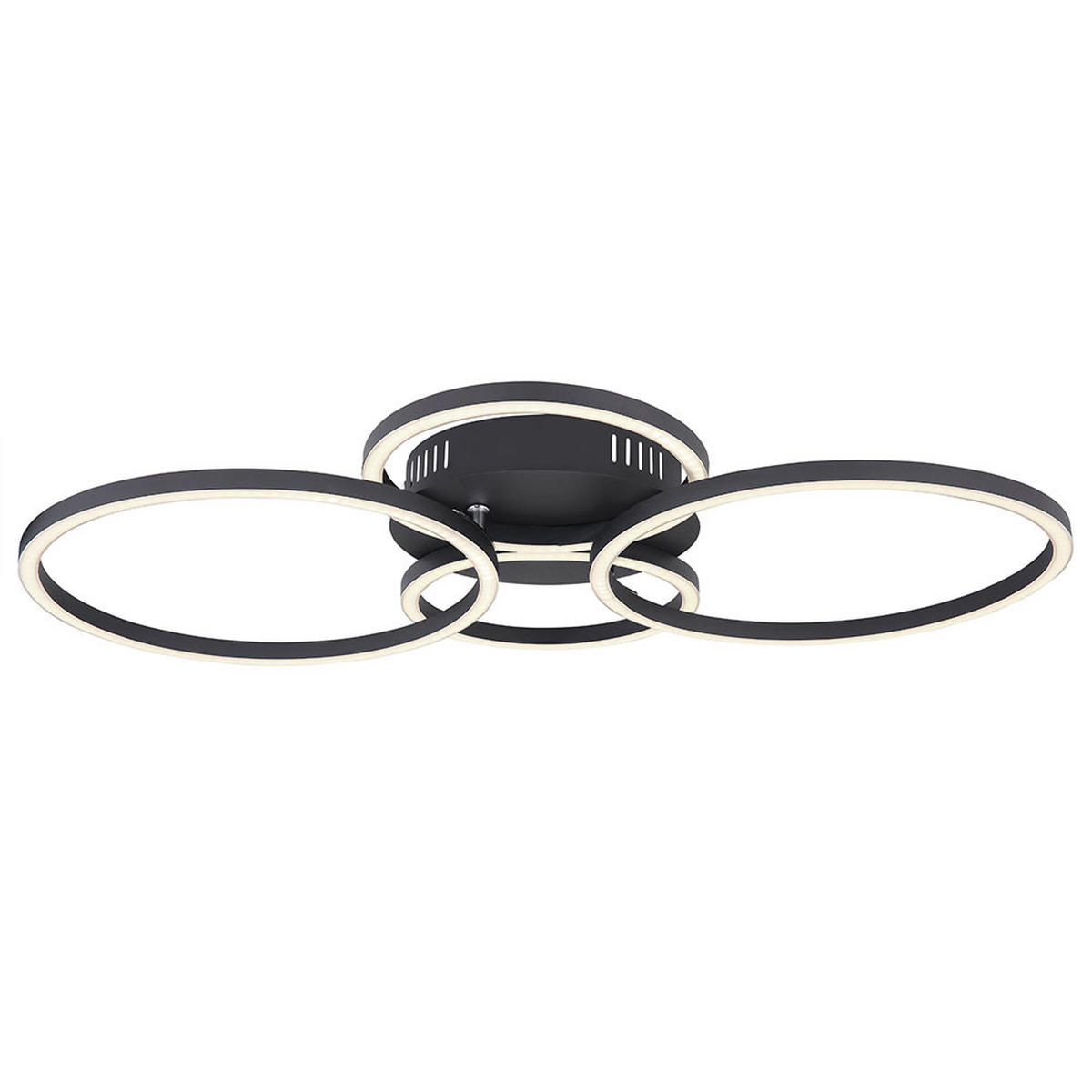 LED DECKENLEUCHTE Ring Design Schwarz Matt - Schwarz, Metall (65.5/40.6/7.5cm) - Globo Lighting