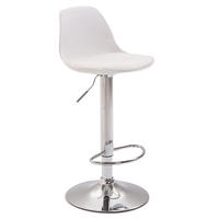 BARHOCKER Kilian, Gestell Metall in Chromoptik, Kunstleder Weiß - Chromfarben/Weiß, Kunststoff/Textil (39/100/43cm) - TPFLiving