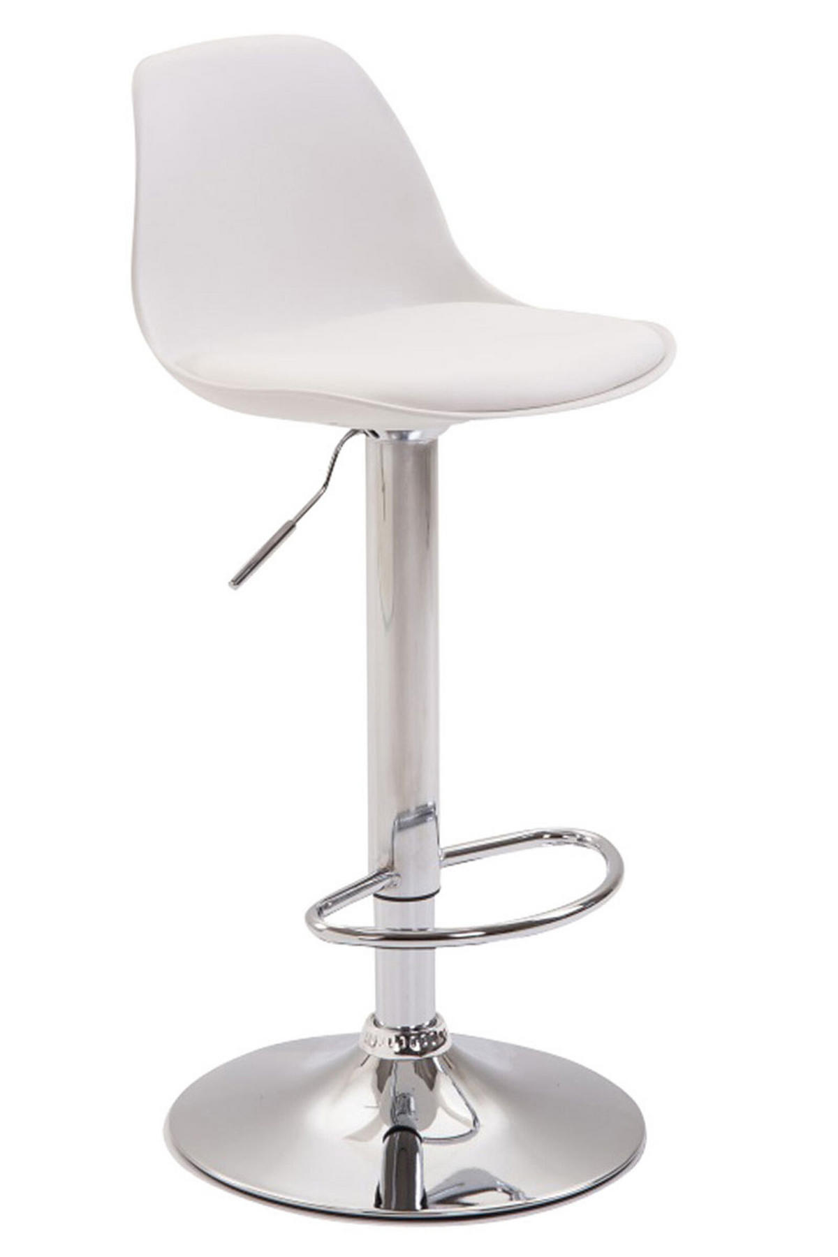 BARHOCKER Kilian, Gestell Metall in Chromoptik, Kunstleder Weiß - Chromfarben/Weiß, Kunststoff/Textil (39/100/43cm) - TPFLiving