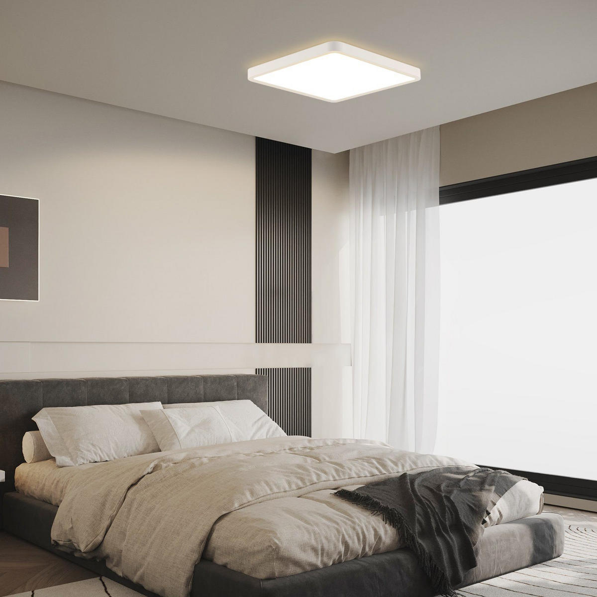 LED-DECKENLEUCHTE Sarah 23/23/2cm - Weiß, Kunststoff (23/23/2cm) - ZMH