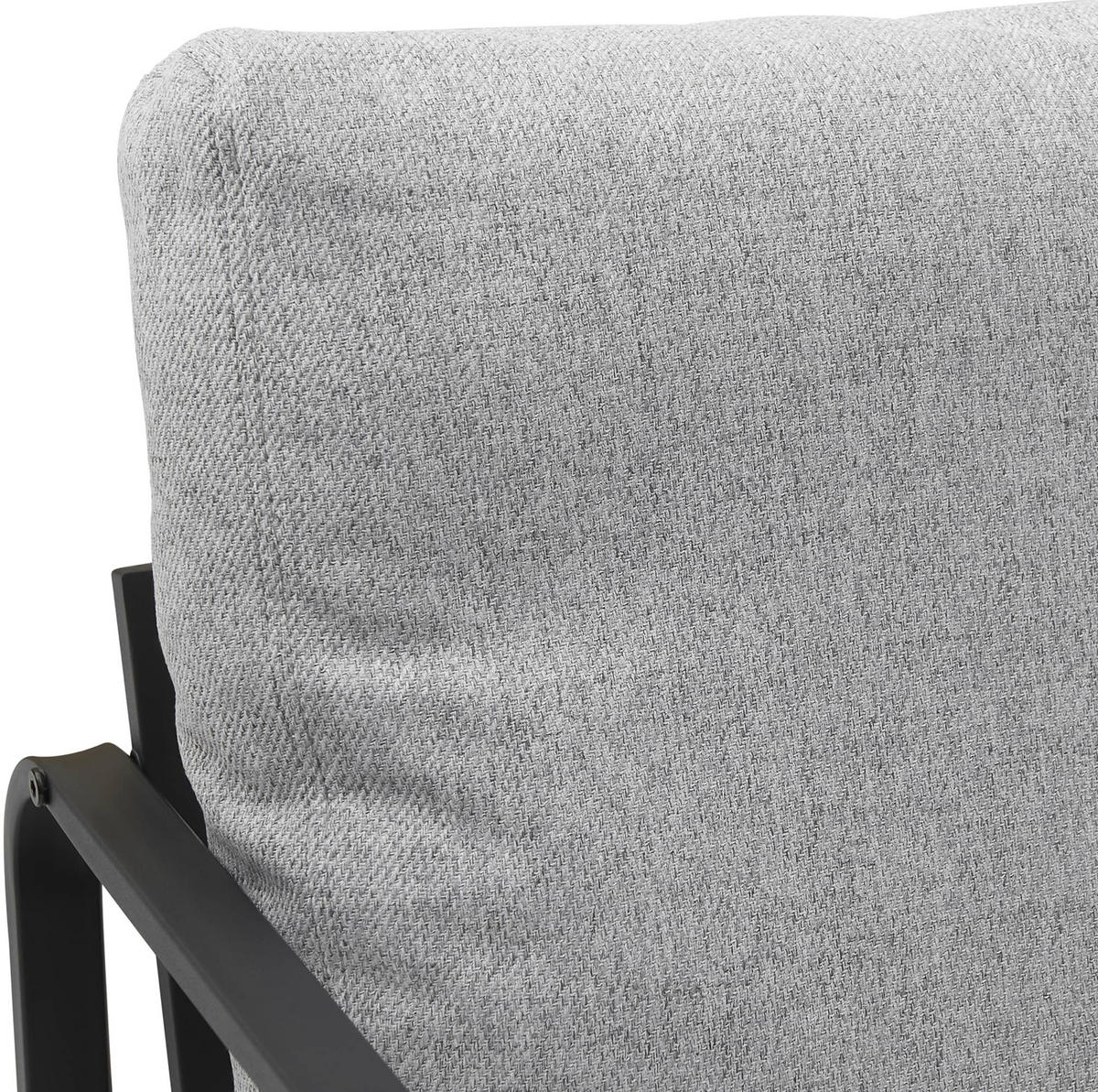 SESSEL Stoff hellgrau - Hellgrau/Schwarz, Textil/Metall (70/82/74cm) - CLP