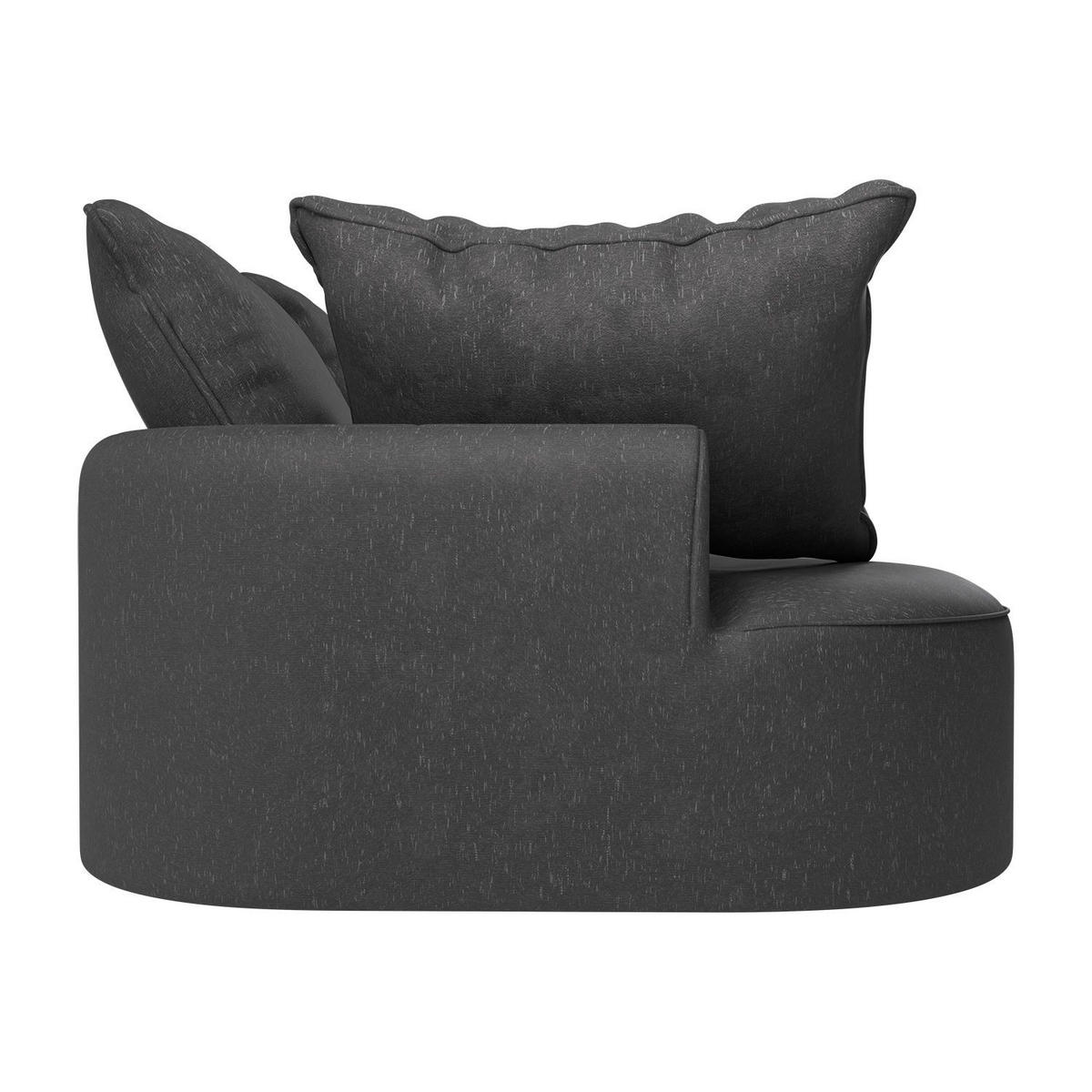 SOFA Tirano Samt Dunkelgrau mit Ottomane rechts - Dunkelgrau, Textil (300/102cm) - Juskys