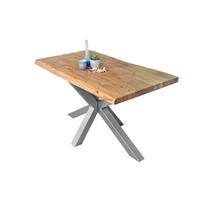 ESSTISCH CALI - Beige/Silberfarben, Holz/Metall (80/140/77cm) - SAM
