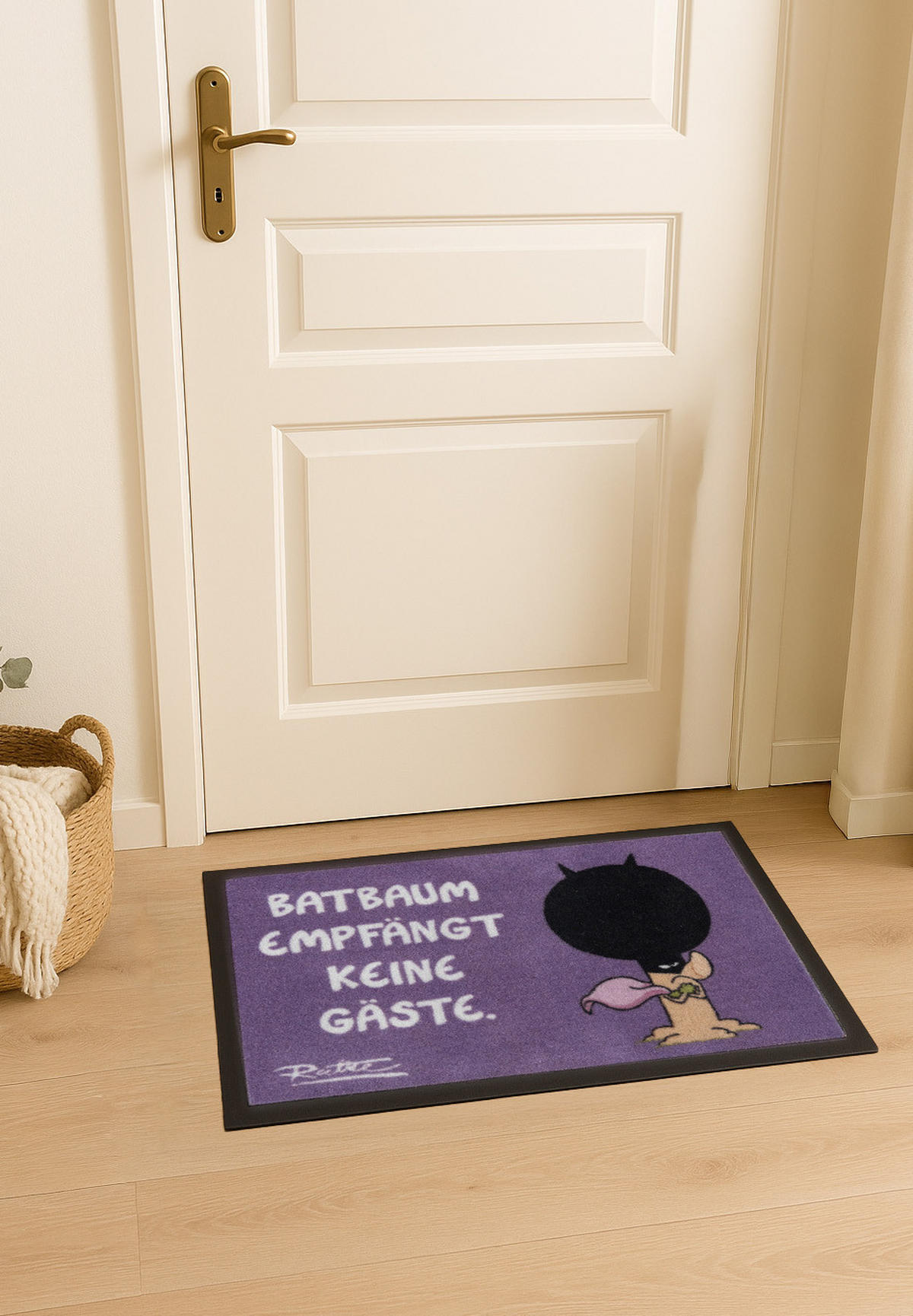 FUSSMATTE Ralph Ruthe Batbaum empfängt keine Gäste Lila 39 x 58 cm - Lila, Kunststoff (39/58cm) - United Labels
