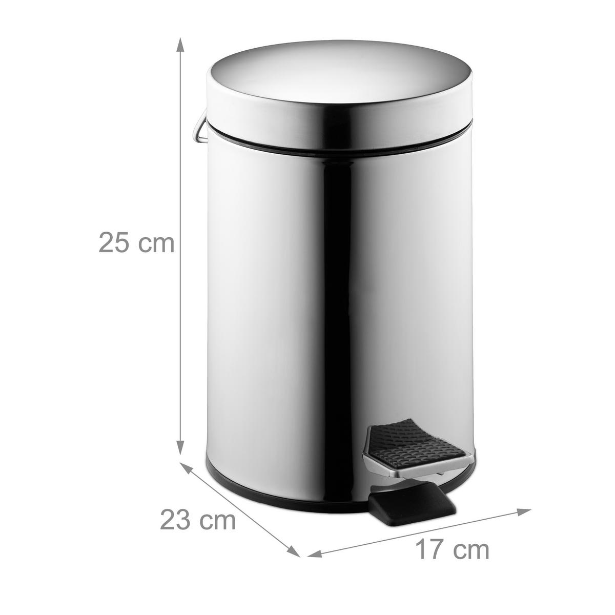KOSMETIKEIMER - Silberfarben, Kunststoff/Metall (17/25/23cm) - Relaxdays