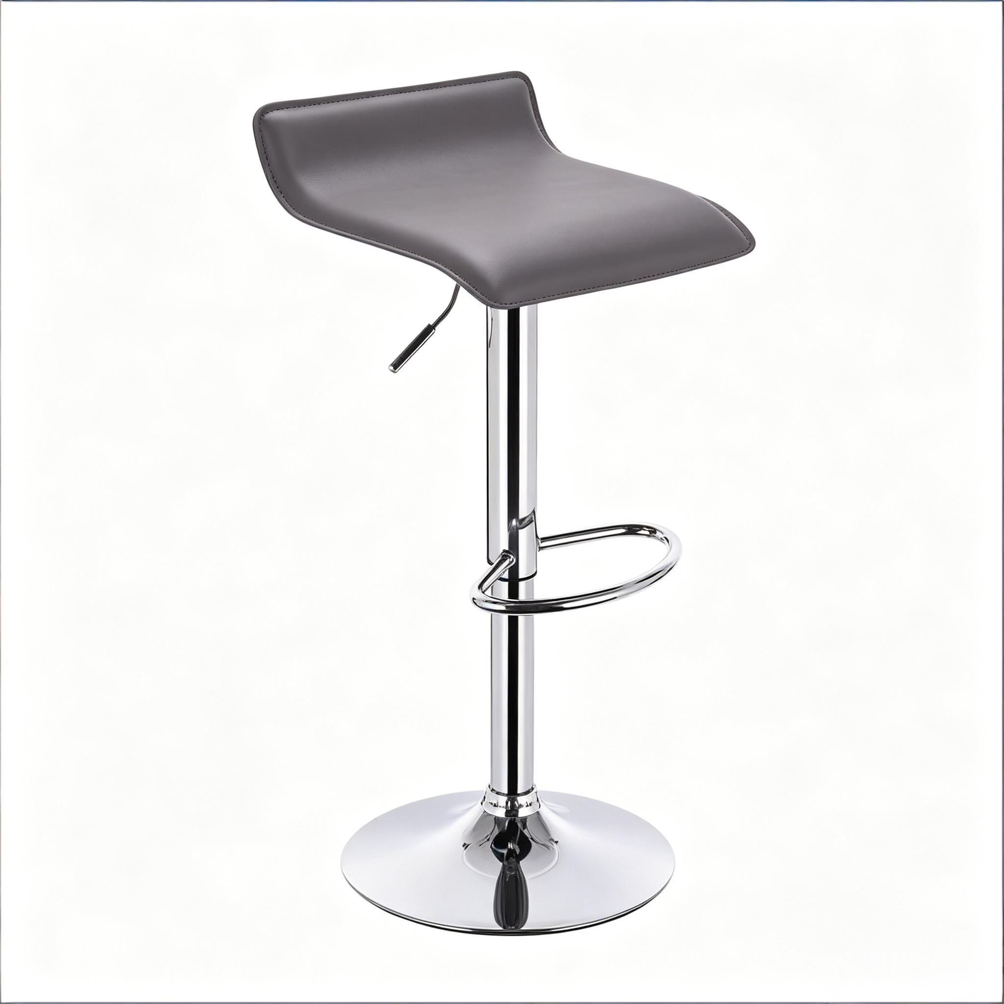 BARHOCKER 1er-Set Grau höhenverstellbar & drehbar aus Kunstleder - Grau, Metall (38.5/84/39cm) - PANGIVO