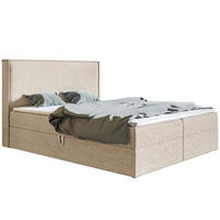 BETT Hellbeige FOX 9 Kontinentalbett Stoff Poso Sztruks 140x200 cm - Beige, Textil (140/200cm) - Sepro Meble