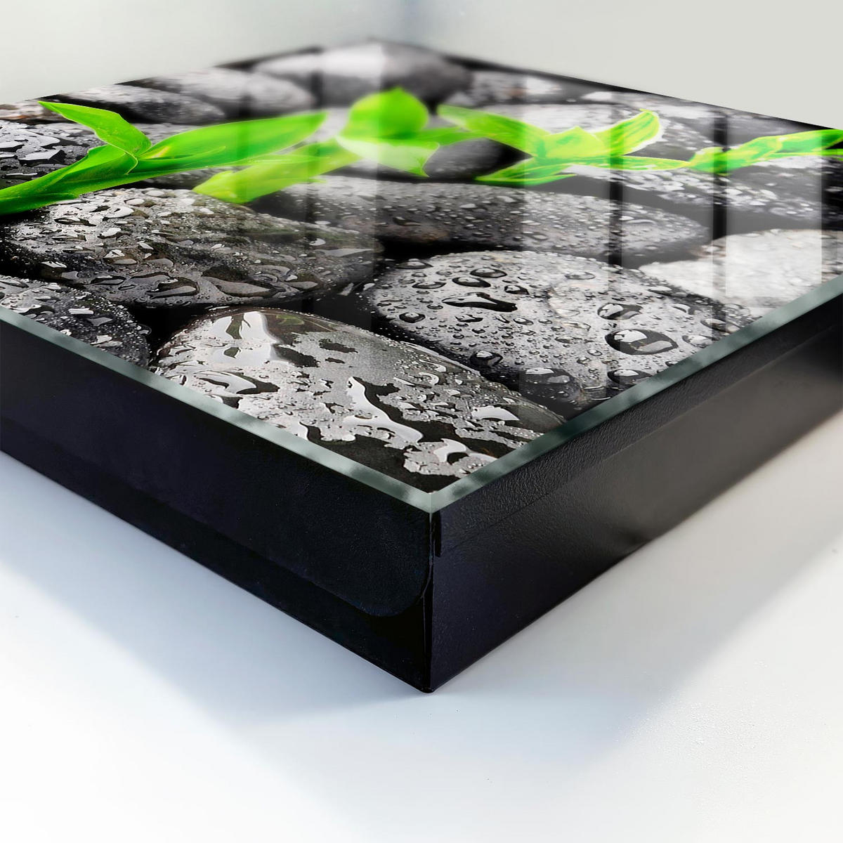SCHLÜSSELBOX Schwarz 30x30 cm- Türöffnung nach rechts - Grüne Natur - Schwarz, Metall (30/30/5cm) - TULUP