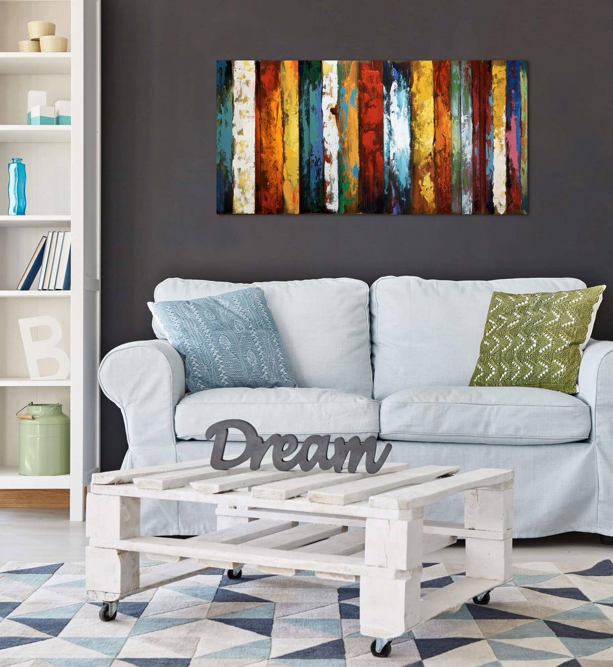 METALLBILD Bunt 120/60 cm - Multicolor, Metall (120/60cm) - KUNSTLOFT