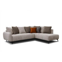 ECKSOFA EVENTO 5-Sitzer, beige - Beige/Schwarz, Holzwerkstoff/Textil (266/206cm) - Courtois Laville