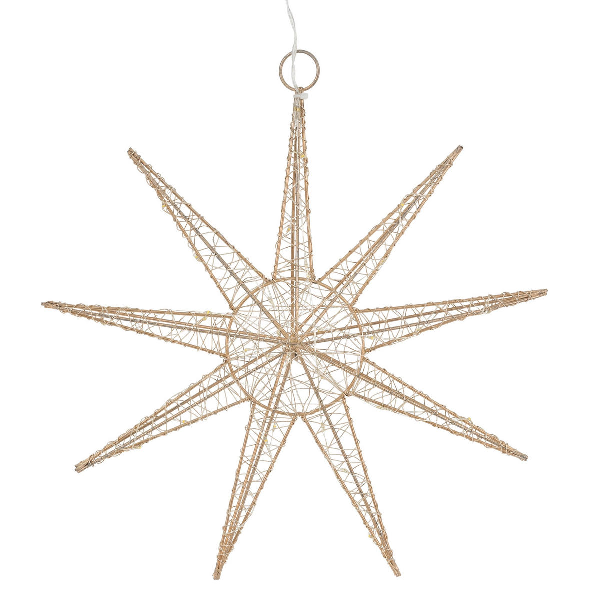 DEKOSTERN 30 cm Warmweiß - Goldfarben, Metall (4/30/30cm) - ECD-Germany