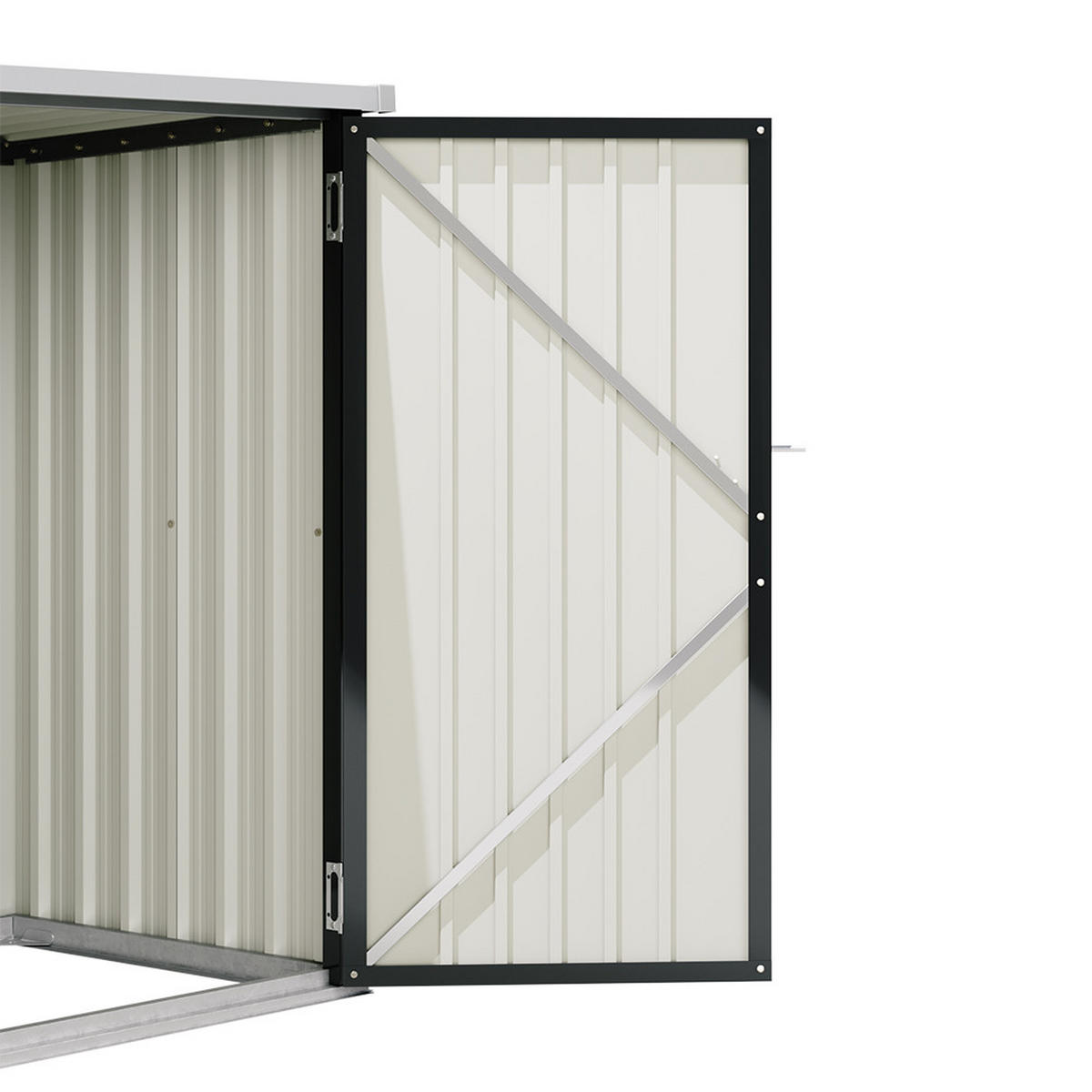 GARTENHAUS Gerätehaus aus Metall in Anthrazit, Outdoor-Patio-Aufbewahrungsschuppen Praktische Doppeltürkonstruktion Einfache Montage 143 x 87 x 135 cm - Anthrazit, Metall (143/135/83cm) - Livingandhome