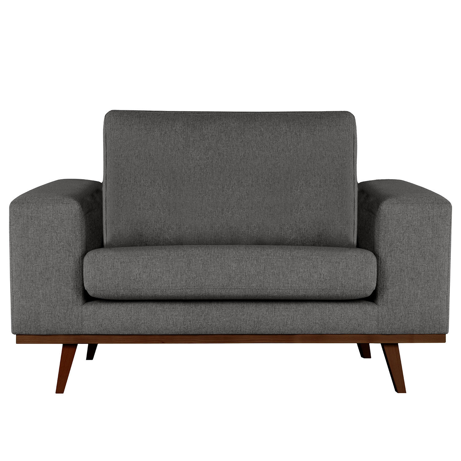 SESSEL - Dunkelgrau/Buchefarben, Textil (122/81/88cm) - home24