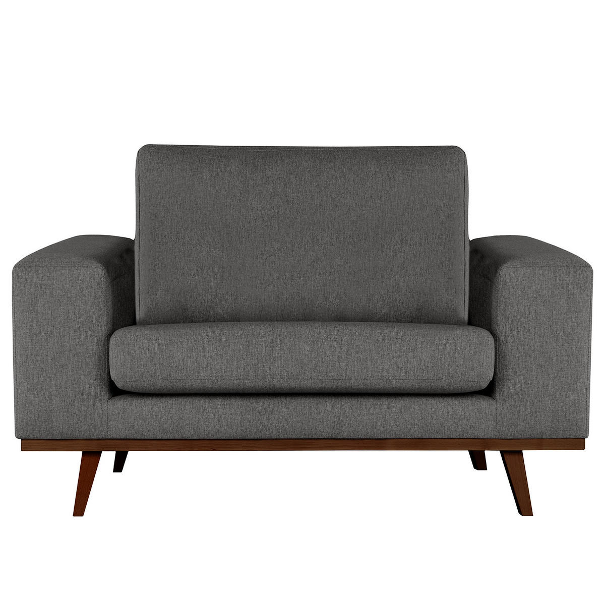 SESSEL - Dunkelgrau/Buchefarben, Textil (122/81/88cm) - home24