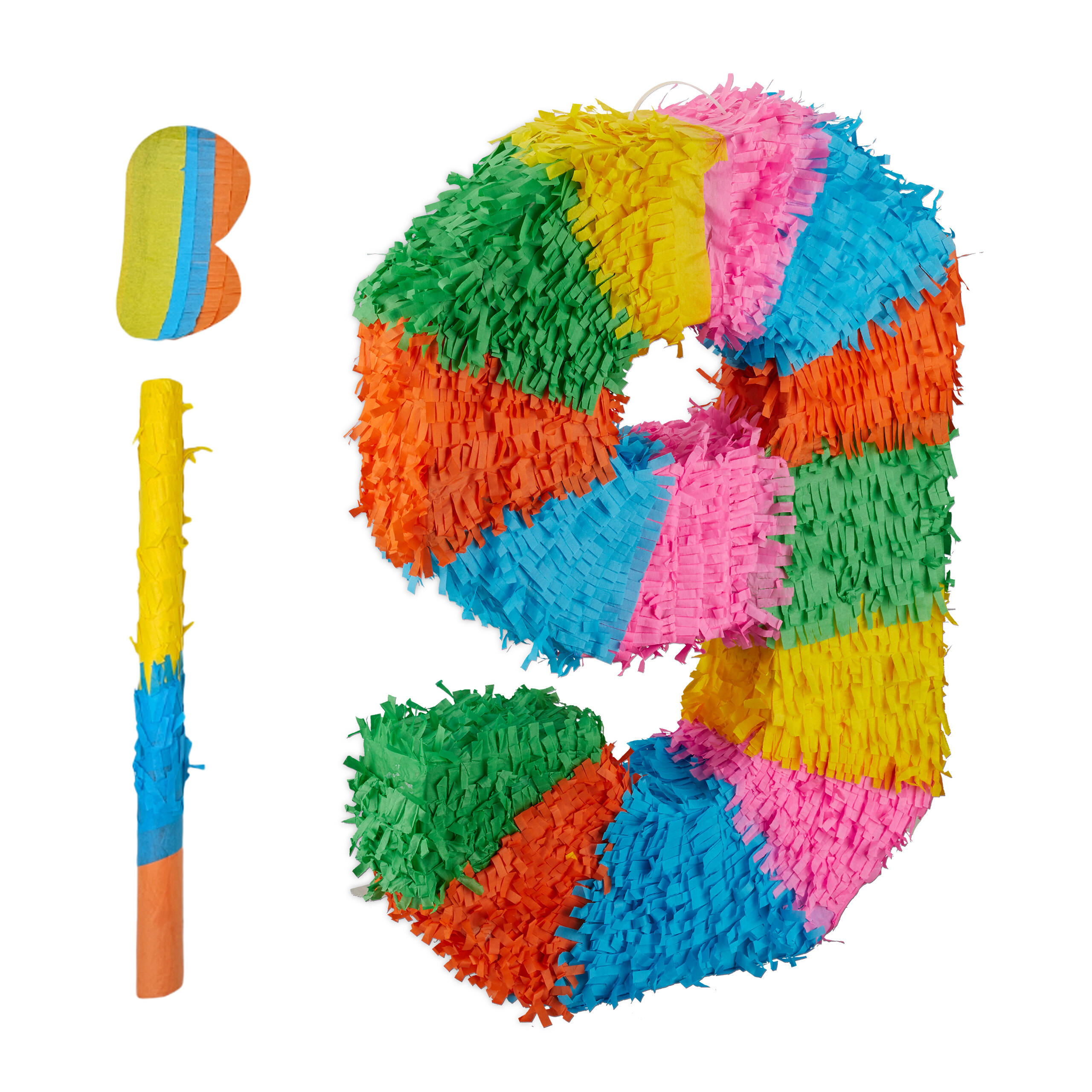 PINATA - Multicolor, Papier/Wellpappe (35.5/50.5/7.5cm) - Relaxdays