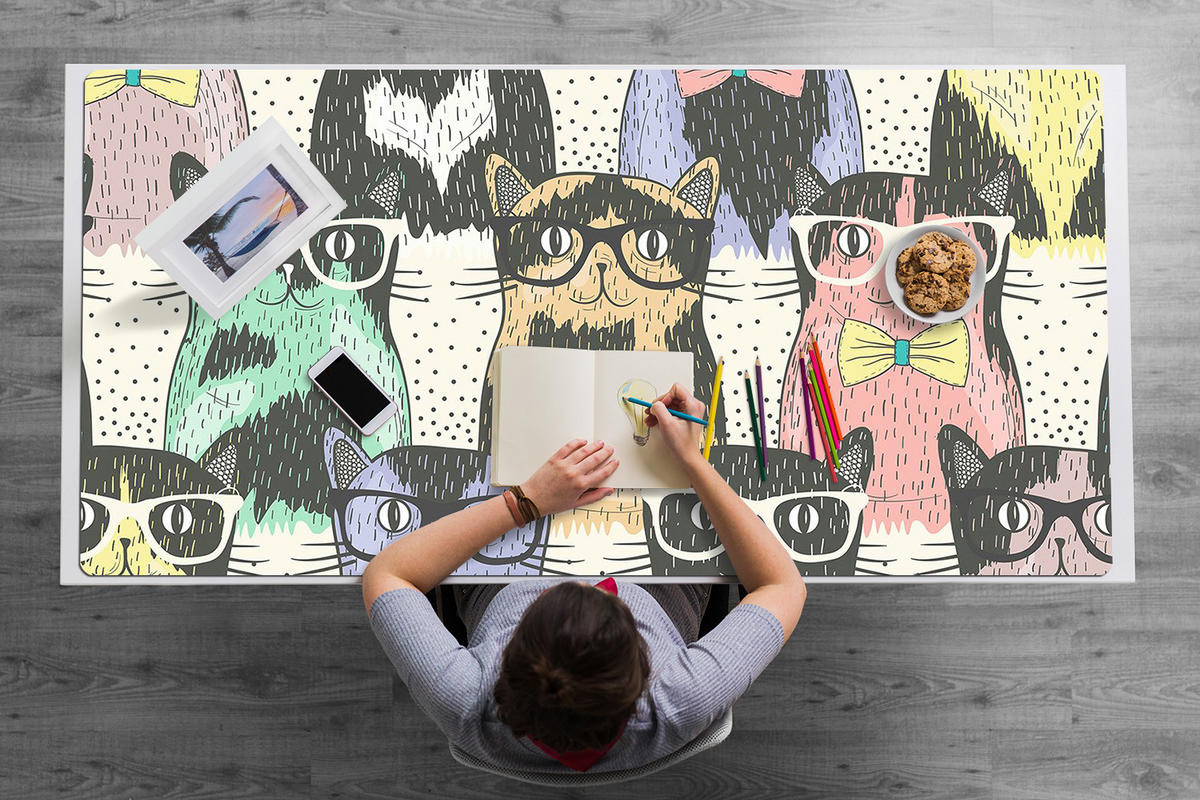 SCHREIBTISCHUNTERLAGE 90x45 cm Mehrfarbig - Multicolor, Kunststoff (1.6/90/45cm) - ArtPrintCave