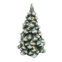 FIGUR Led-Weihnachtsbaum Santa Lila Grün 26/25/43 cm Keramik - Grün, Keramik (25/43/26cm) - Mondex