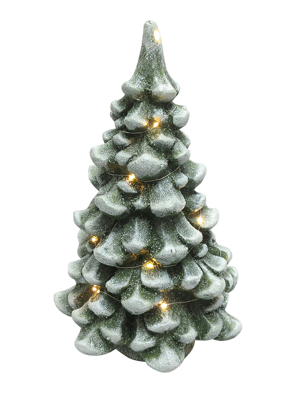 FIGUR Led-Weihnachtsbaum Santa Lila Grün 26/25/43 cm Keramik - Grün, Keramik (25/43/26cm) - Mondex