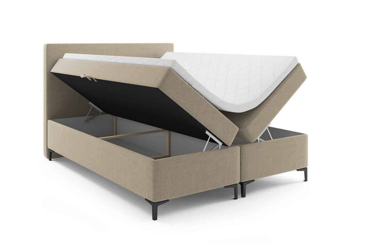 BOXBETT BASIC PLUS 180 x 200 Beige - Beige, Textil/Metall (180/200cm)