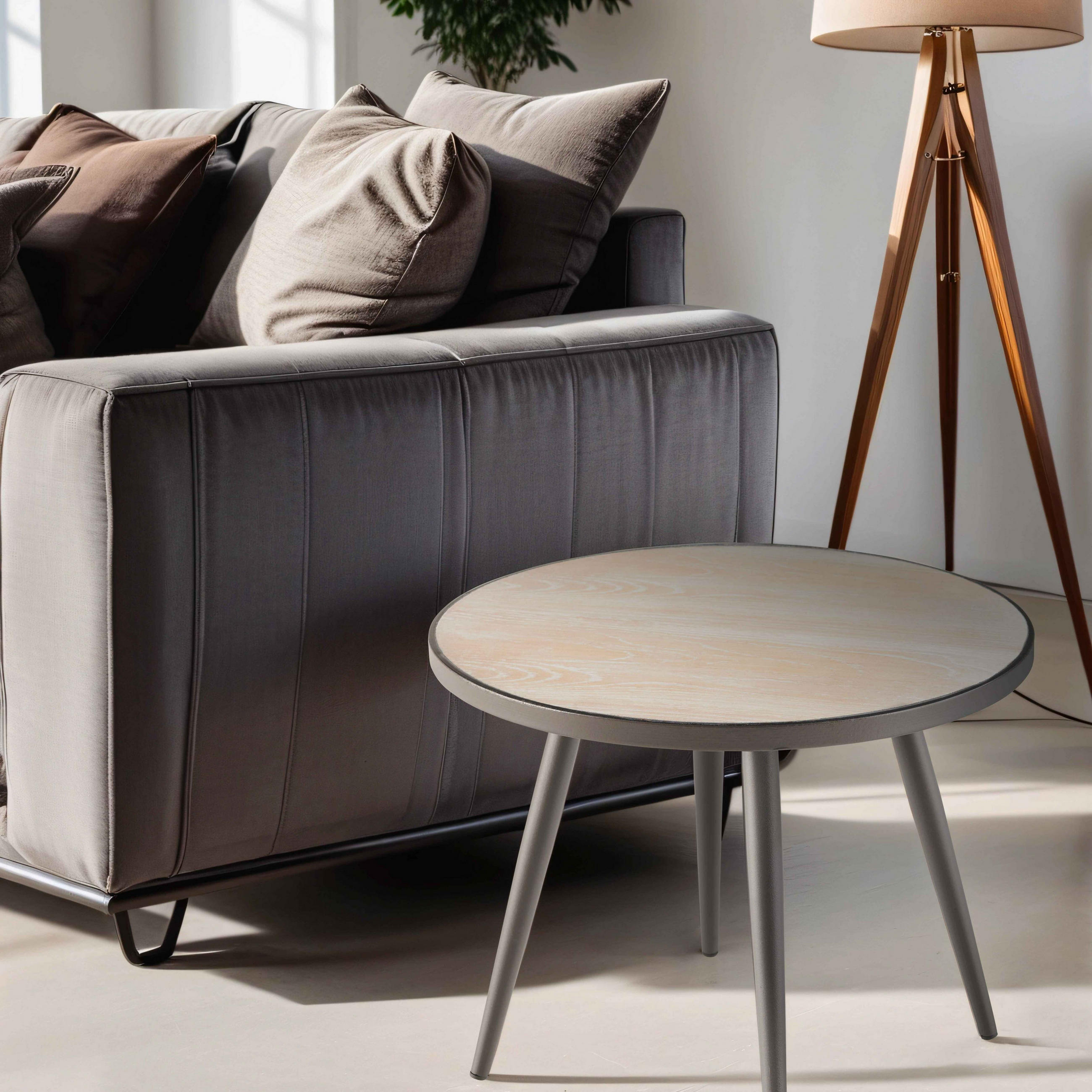 GARTENBEISTELLTISCH runder, Braun - Braun, Metall (1/1cm) - Oviala