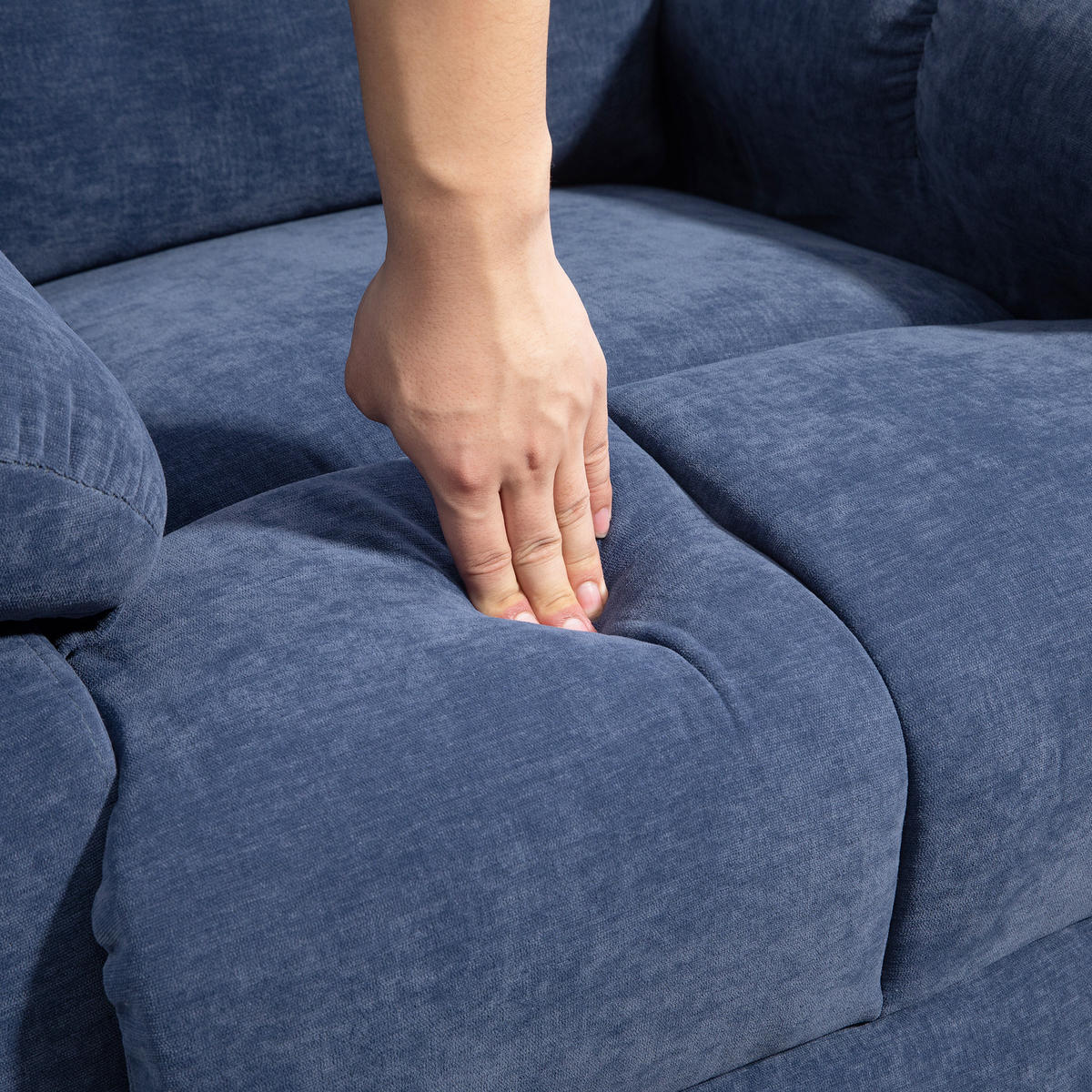 MASSAGESESSEL DE-06399 mit Wärme- & Liegefunktion, 145° neigbar Blau - Blau, Textil/Metall (90/98/98cm) - ComfortXL