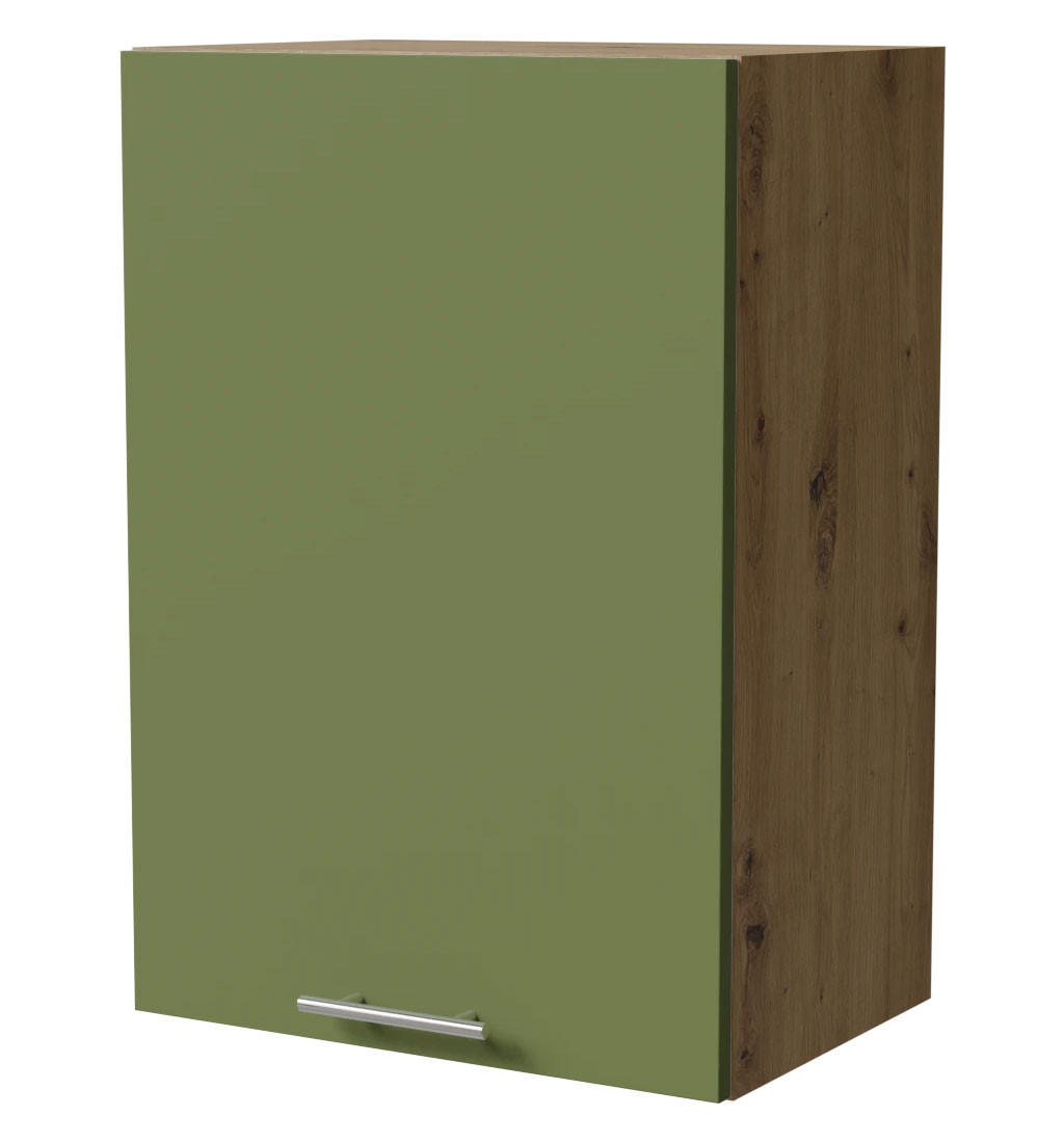 HÄNGESCHRANK Brerra W2/50 Eiche Artisan / RAL 6025 farngrün Matt 50 / 32,5 / 72cm - Eiche Artisan/Grün, Holz/Holzwerkstoff (50/72/32.5cm) - Feldmann-Wohnen