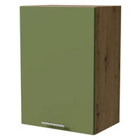 HÄNGESCHRANK Brerra W2/50 Eiche Artisan / RAL 6025 farngrün Matt 50 / 32,5 / 72cm - Eiche Artisan/Grün, Holz/Holzwerkstoff (50/72/32.5cm) - Feldmann-Wohnen