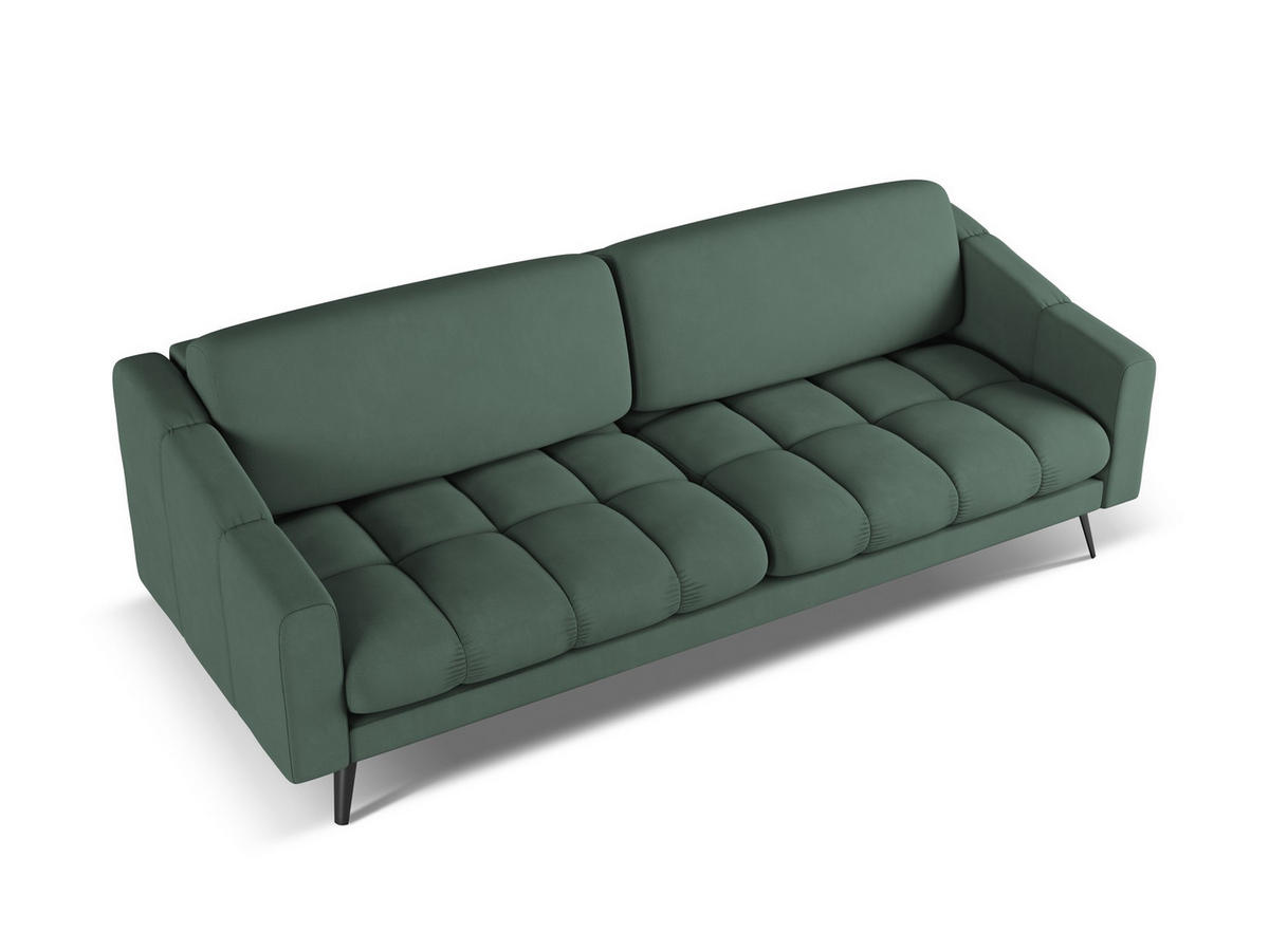3-SITZER SOFA Chenille Stoff Gelb - Currygelb/Gelb, Textil/Metall (202/80/95cm) - Makamii