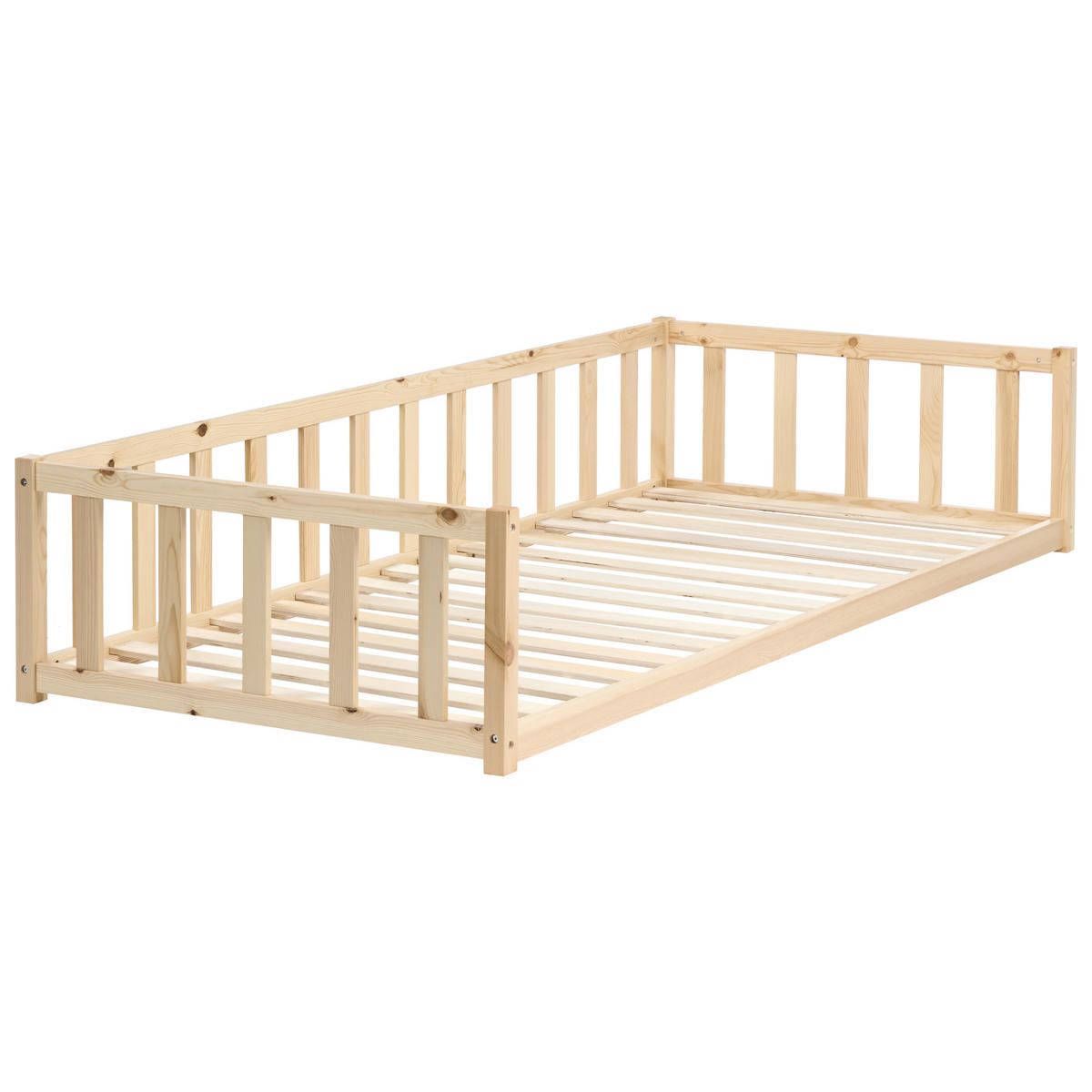 DĚTSKÁ POSTEL Borovicové dřevo 90/200 cm Světle hnědá Auribeau - světle hnědá, dřevo (90/200cm) - Beliani